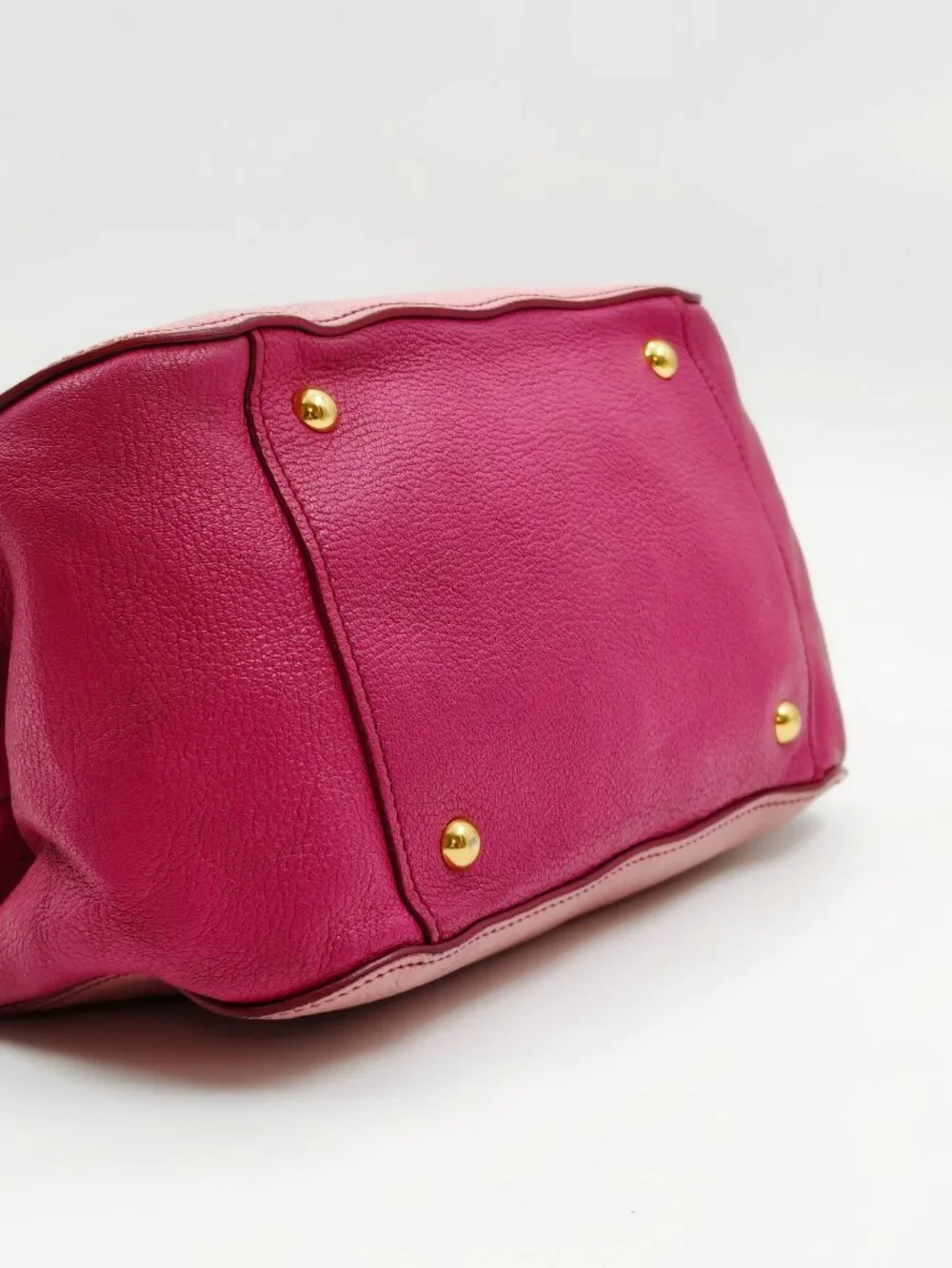 Miu Miu Two-Tone Pink Madras Leather Dome Satchel Crossbody Bag